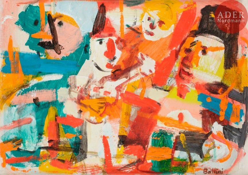 Gilles BALLINI (né en 1946)
Personnages
Huile sur toile.
Signée en bas à droite.
33 x 46 cm