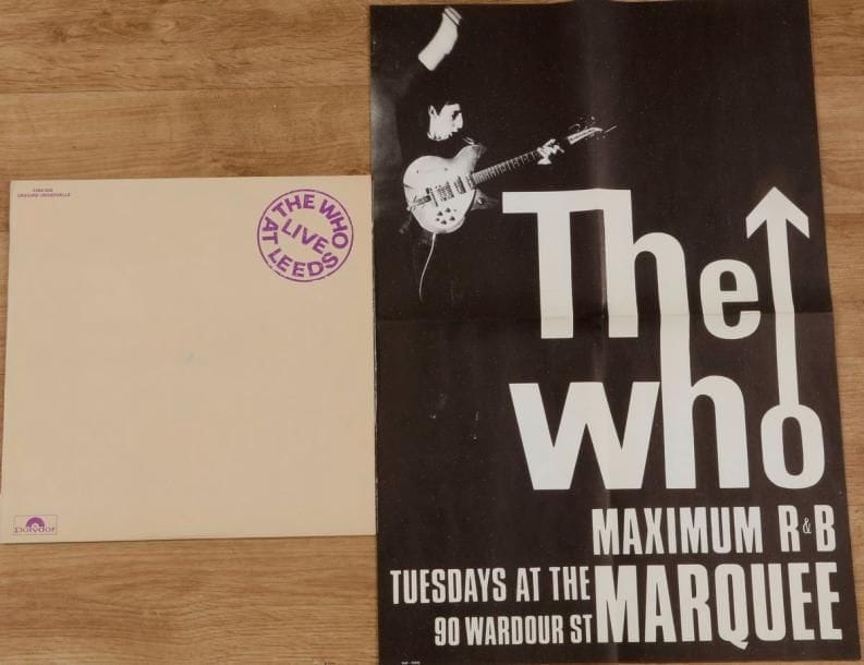 THE WHO
« Live At Leeds » Polydor 2484 006 France 1970. 31 x 31 cm - 12 x 12 inches. Inclus le poster.