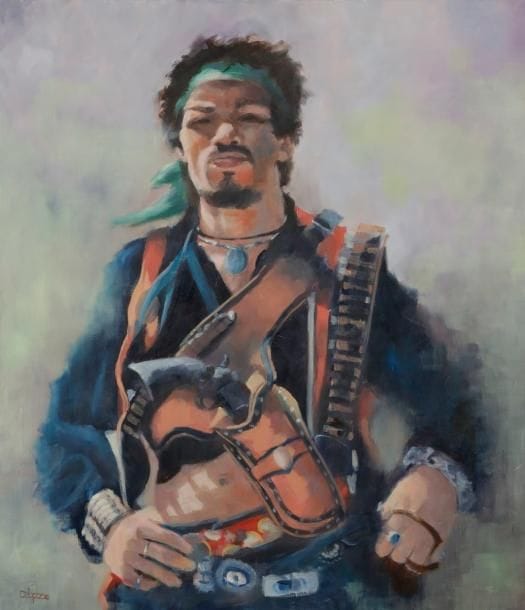 BARBARA DELAPLACE
JIMI HENDRIX Peinture à l’huile 92 x 60 cm - 36,2 x 23,6 inches