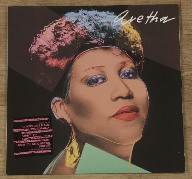 ANDY WARHOL 
ARETHA FRANKLIN « Aretha » Arista 208 020 Allemagne 1986. 31 x 31 cm - 12 x 12 inches 