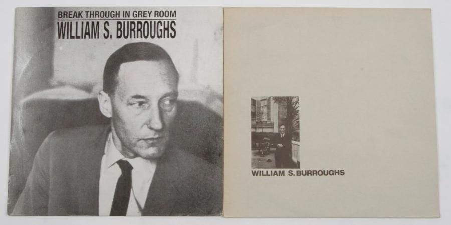 WILLIAM BURROUGHS
« The doctor is on the market » Label LTM V:XX, U.K 1986 + « Break through in grey room » Label Sub Rosa SUB 33005-8 , Belgique 1986 - 31 x 31 cm - 12 x 12 inches