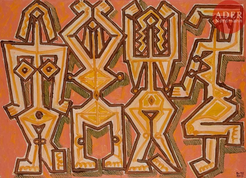Marat Kharitonovitch BASKAEV (né en 1931)
Nus roses. 1990
Huile sur toile.
Monogrammée et datée en bas à droite. Signée, datée et titrée au dos.
77 x 99 cm 


Les lots 13 à 17, 20, 28 à 33, 36, 37, 39, 50, 52 à 54, 58, 59 et 78 proviennent de la collection de Monsieur Georges Matcheret. Les oeuvres été acquises directement auprès des artistes.

Марат Харитонович БАСКАЕВ (род. в 1931)
Розовые ню. 1990
Холст, масло.
Монограмма с датой внизу справа. На обороте подпись, дата и название.
77 х 99 см