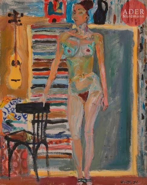 Natta Ivanovna KONYCHEVA (né en 1935)
Nu féminin. 1971
Huile sur toile.
Signée et datée en bas à droite. Signée et datée au dos.
50 x 40 cm 

Натта Ивановна КОНЫШЕВА (род. в 1935)
Обнаженная. 1971
Холст, масло.
Подпись и дата внизу справа. На обороте подпись с датой.
50 х 40 см