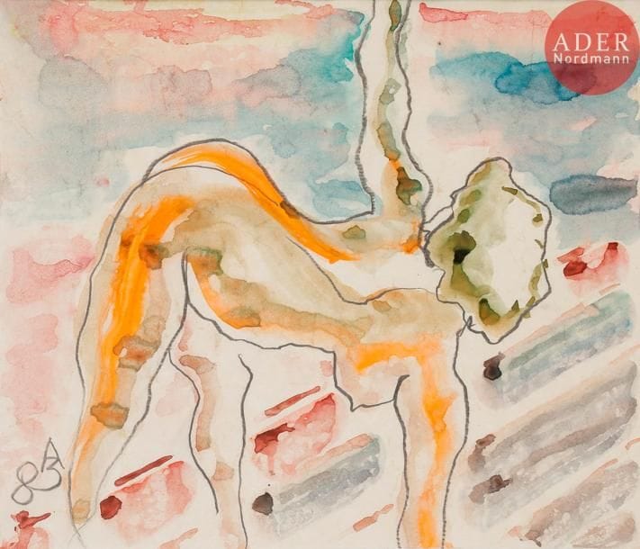 Anatoly Timofeevitch ZVEREV (1931-1986)
Nu féminin. 1983
Aquarelle et mine de plomb.
Monogrammée et datée en bas à gauche.
34,5 x 42,3 cm 

Анатолий Тимофеевич ЗВЕРЕВ (1931-1986)
Обнаженная. 1983
Бумага, карандаш и акварель.
Монограмма и дата внизу слева.
34,5 х 42,3 см