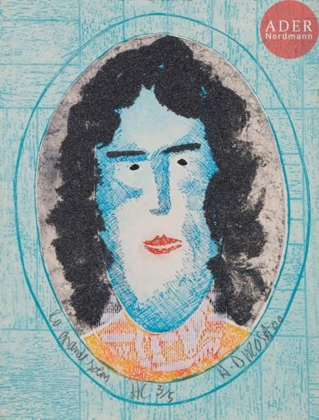 Hervé DI ROSA (né en 1959)
La Grande sœur
Gravure au carborundum, collage et rehauts de peinture.
Signée, titrée et numérotée sur 30.
38 x 29 cm