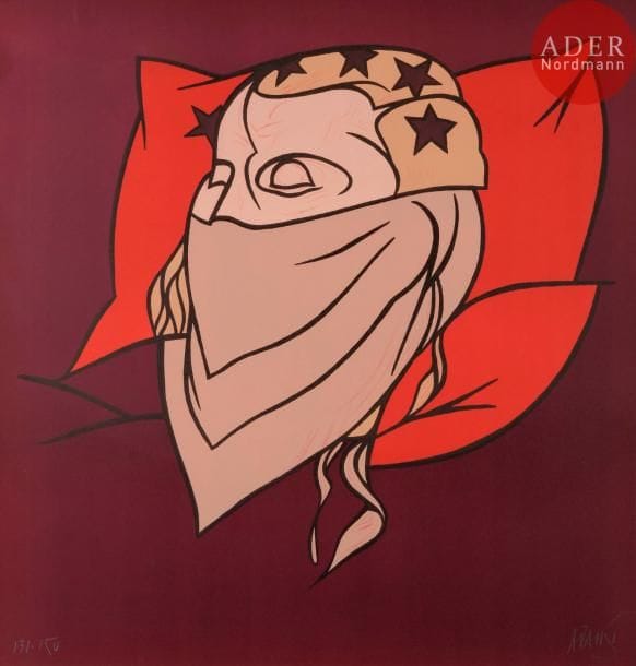 Valerio ADAMI [italien] (né en 1935)
Tête de femme
Lithographie.
Signée et numérotée sur 150.
60 x 57 cm