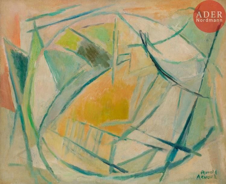 Reynold ARNOULD (1919-1980)
Paysage de Lascour, 1948
Huile sur toile.
Signée en bas à droite.
38 x 46 cm