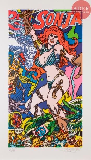 Gudmundur ERRO [islandais] (né en 1932)
Sonja, 2001
Lithographie.
Signée et numérotée sur 199.
91 x 53 cm