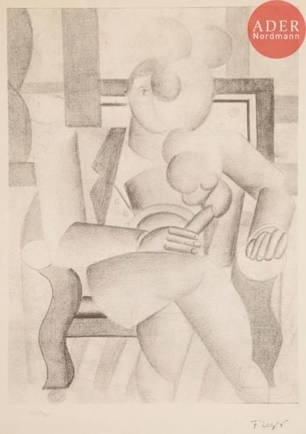 D’après Fernand LÉGER (1881-1955)
L’Homme au cigare, vers 1970
Procédé Jacomet.
Numérotée sur 300.
Porte le timbre sec : Musée Fernand Léger / Biot. 
(Légère oxydation sur les bords).
33.8 x 45.8 cm
