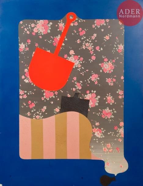 Jacques POLI (1938-2002)
Une Barrière ! il y a toujours un moyen de la passer, 1968
Technique mixte sur toile.
Signée, datée et titrée au dos.
116 x 89 cm