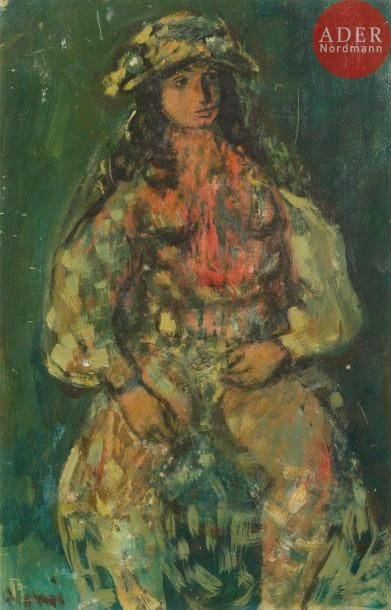 Sylvain VIGNY (1902-1970)
Femme assise
Huile sur carton.
Signée en bas à gauche.
48 x 31 cm