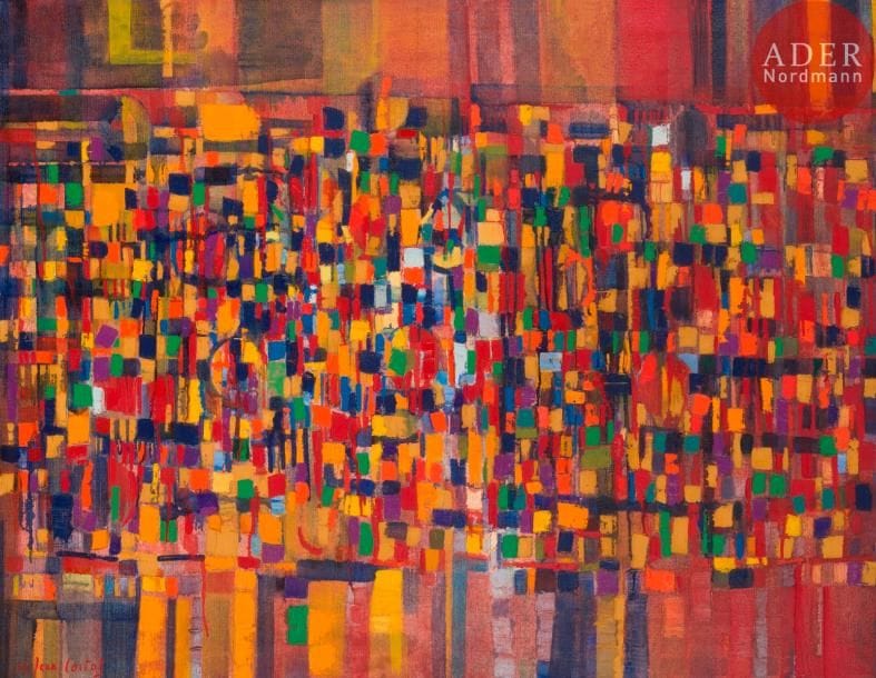 Jean CORTOT (né en 1925)
Fruits sur une table, 1956
Huile sur toile.
Signée et datée en bas à gauche.
Signée et datée au dos.
89 x 116 cm
Exposition : 
Ville de Grenoble, musée de peinture (étiquette au dos).