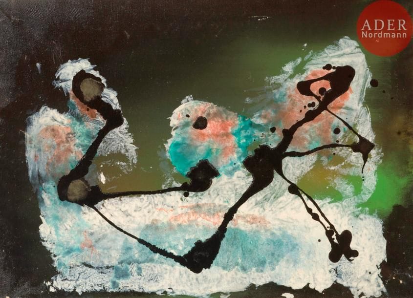 Sergio DANGELO [italien] (né en 1932)
Ideal, 1951
Huile sur toile.
Signée et datée au dos.
(Petits manques).
50 x 70 cm