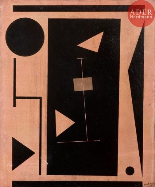 Henri HEERBRANT [belge] (1912-1982)
Vie et forme, 1953
Huile sur isorel.
Signée et datée en bas à droite.
Datée et titrée au dos.
(Griffures).
60 x 50 cm