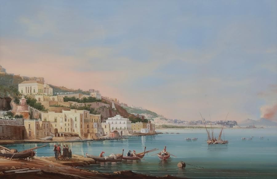ÉCOLE NAPOLITAINE
Vue de la côte Napolitaine
Gouache.
30 x 43 cm