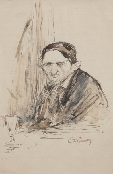 Charles LÉANDRE (1862-1934)
Homme au café - Deux femmes
2 encres et lavis d’encre.
Signés.
Environ 20 x 13 cm chaque

Projets d’illustration pour la Famille Cardinal de L. Halévy.
