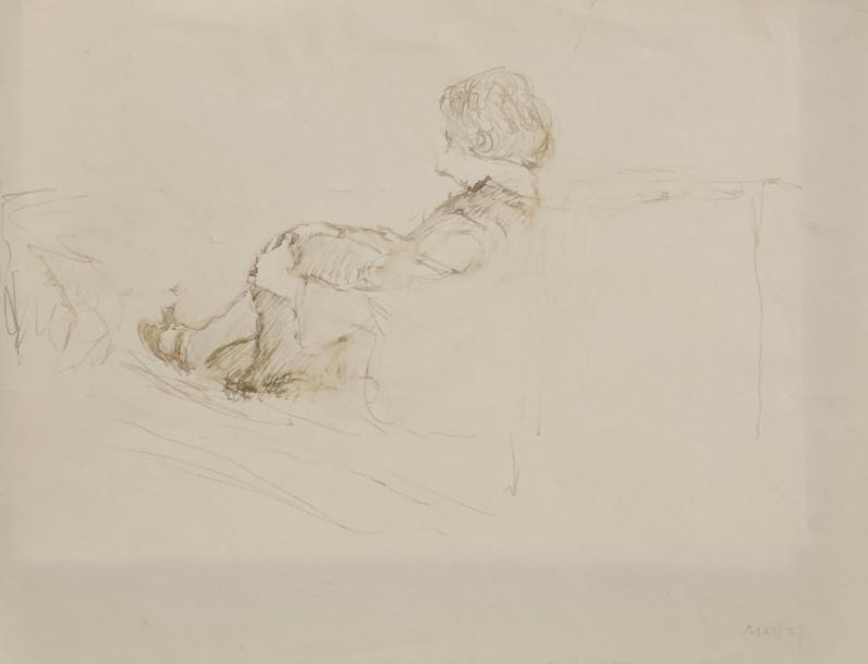 Paul VALÉRY (1871-1945)
Femme au fauteuil
Encre.
Datée en bas à droite.
(Insolation).
17 x 23.5 cm