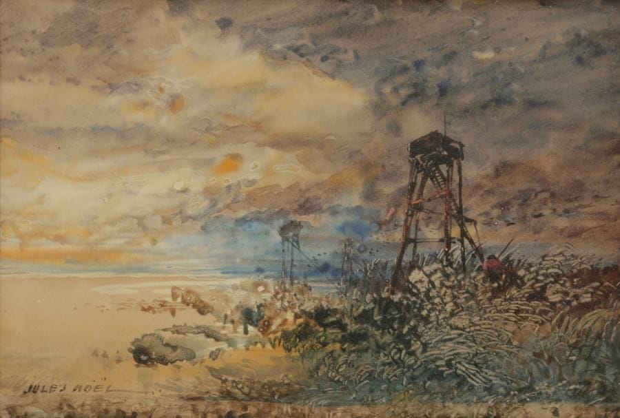 Jules NOEL (1810-1881)
La Chasse au canard
Aquarelle.
Signée en bas à gauche.
16.5 x 24 cm