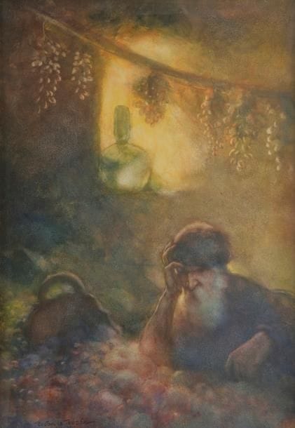 Gaston de LA TOUCHE (1854-1913)
Homme pensif, 1879
Gouache.
Signée et datée en bas à gauche.
75 x 55 cm