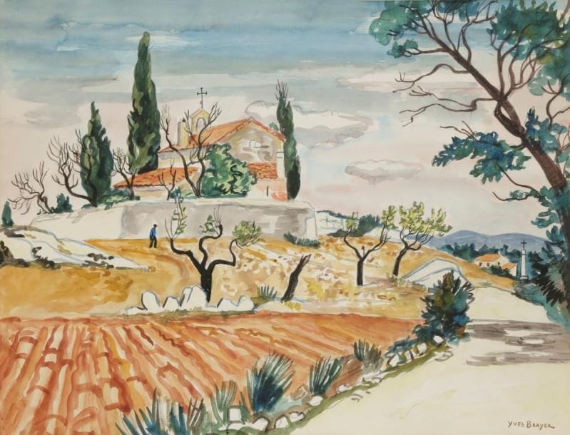 Yves BRAYER (1907-1990)
La Chapelle Saint-Sixte à Eygalières, 1977
Aquarelle.
Signée en bas à droite.
48 x 63 cm
Exposition : 
Yves Brayer, Château de Sédières, Corrèze, 1977.
Cette œuvre est référencée dans les Archives Brayer sous le numéro 041.

Nous remercions Monsieur et Madame Brayer pour les informations qu’ils nous ont transmises.