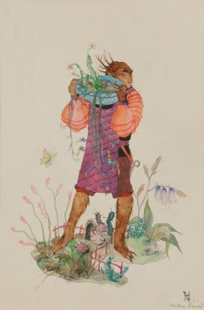 Helen ERNST (1904-1948)
Kakteenhobold
Aquarelle.
Signée et monogrammée en bas à droite.
Titrée sur le montage.
24.5 x 16 cm