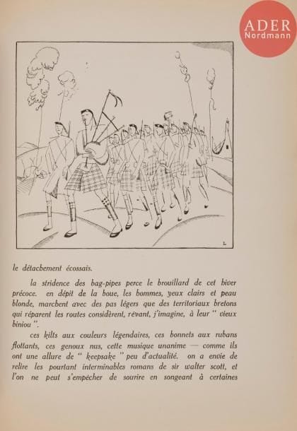 Jean-Emile LABOUREUR
Jean-Émile LABOUREUR
Dans les Flandres britanniques. Textes de X.-M. Boulestin. British Expeditionary Force, 1915-1916. Un volume grand in-4, broché, illustré de 24 reproductions de dessins de l’artiste. L’un des 300 exemplaires ordinaires, très frais, numéroté. Tirage total à 350 exemplaires.
