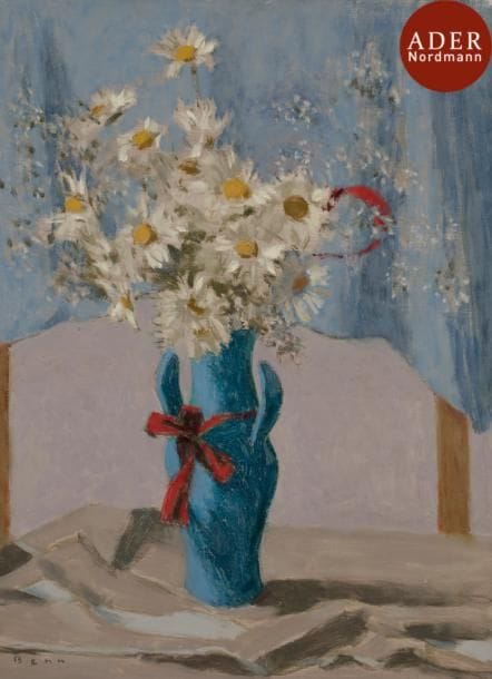 BENN (1905-1989)
Marguerites dans un vase bleu
Huile sur toile.
Signée en bas à gauche.
73 x 55 cm

Mots clés : judaica, jewish, hebreu, hebrew, rabbin, synagogue, juif, juive, israélite, hebraica, judaism, torah, juden, sionism