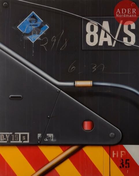 Peter KLASEN [allemand] (né en 1935)
Camion S.I.T.A 8A/S, 1985
Acrylique sur toile.
Signée, datée et titrée au dos.
146 x 114 cm

Provenance : 
Collection de Madame K., Paris, acquis directement auprès de l’artiste.