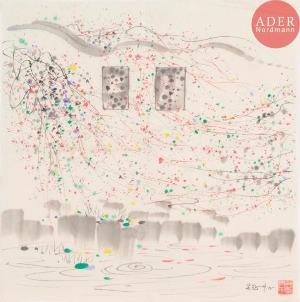 WU Guanzhong [chinois] (1919-2010)
Paysage, 1991
Encre.
Signée et datée en bas à droite.
Cachet de l’artiste en bas à droite à l’encre rouge.
53 x 53 cm