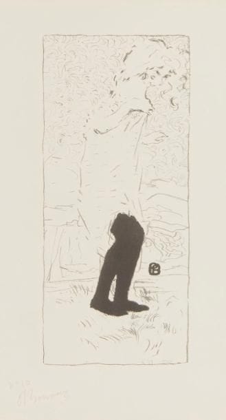 Pierre Bonnard (1867-1947) 
Jeune femme aux bas noirs. 1893. Lithographie. 127 x 286. Bouvet 27. Parfaite épreuve sur vélin glacé, numérotée et signée au crayon. Toutes marges. Tirage à 100 épreuves.