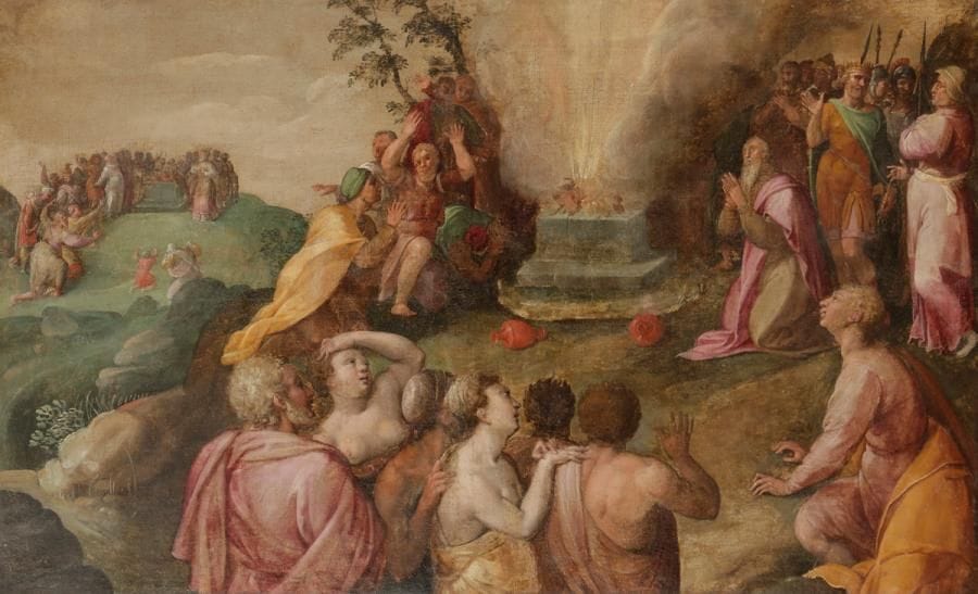 École FLAMANDE vers 1600
Le Veau d’or
Toile, fragment
66 x 105 cm
Restaurations anciennes
Sans cadre