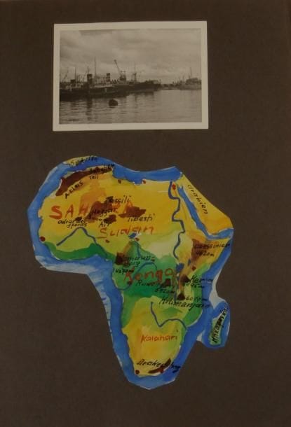 T. Dähler

Sahara-Hoggar, 1953. 

Désert. Hamada. Touaregs. Musiciens. Course de chameaux. Nomades. El Golea. Marabout. Mosquée. Ghardaïa. L'Atlas. 

Carnet de voyage in-4, texte tapuscrit en allemand, composé de 95 épreuves argentiques d'époque et de nombreuses aquarelles. Nombreuses légendes manuscrites à l'encre blanche sur le montage. 

Formats : de 8 x 11 à 17 x 12 cm