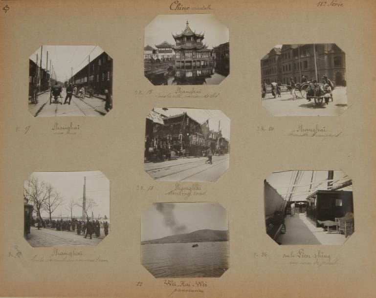 Photographe amateur 

Tour du monde, 1907-1908. 

États-Unis d'Amérique (New York, Chicago, chutes du Niagara, Yellowstone, Yosémite, San Francisco). Hawaï. Japon (Tokyo, Kyoto, Nikko, Mont Fuji). Chine (Pékin, Canton, Shangaï, Tien-Tsin). Macao. Ceylan. Java. Birmanie. Cochinchine. Tonkin. Hong Kong. 

Porfolio contenant environ 510 épreuves argentiques d'époque réunies en 41 feuillets. Légendes manuscrites à l'encre. 

Format des épreuves : 7 x 8,5 cm