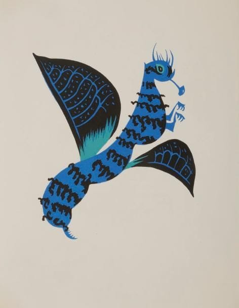 LURÇAT (Jean).
Géographie animale.
Lausanne : André Gonin, [1948]. — In-folio, 348 x 265 : (46 ff. 2 premiers et dernier blancs), couverture imprimée. En feuilles, couverture rempliée, chemise et étui d’éditions.
Édition originale de ce bestiaire entièrement composé par Jean LURÇAT (1892-1966), illustrée de 18 lithographies originales à pleine page de l’artiste.
Tirage à 315 exemplaires sur vélin de Rives, signés par l’éditeur et l’artiste. Un des 245 numérotés de 26 à 270, spécialement imprimé pour Monsieur Rolf Bürgi.
Exemplaire très bien conservé.