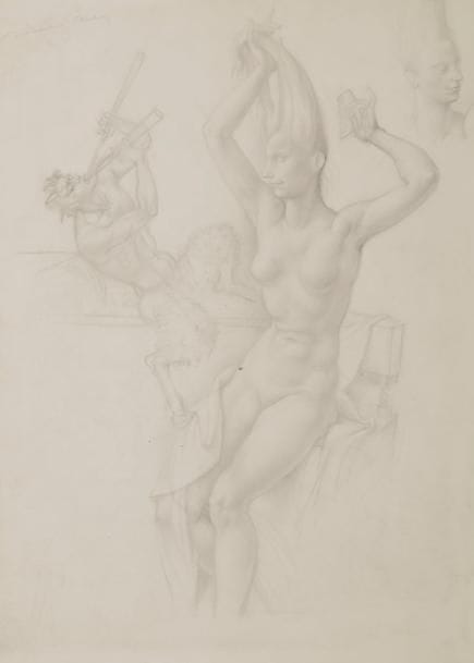 [ANDREU ESTRANY (Mariano)] - LABÉ (Louise).
Œuvre poétique.
S.l. : Cercle Grolier, 1975. — In-folio, 375 x 252 : 163 pp., (2 ff.). Simili cuir bleu de l’éditeur, plats ornés d’un décor doré s’inspirant de ceux du XVIe siècle, doublures et gardes de soie moirée grise, tête dorée, non rogné, étui.
Édition publiée à l’occasion du 400e anniversaire de la mort de Louise Labé, illustrée de 29 compositions de l’artiste espagnol Mariano ANDREV ESTRANY (1888-1976). Les capitales, les lettrines et les culs-de-lampe ont été dessinés par Charles Dubin d’après Geofroy Tory.
Tirage à 130 exemplaires sur vélin de Rives, plus quelques exemplaires réservés aux collaborateurs et au dépôt légal. Celui-ci fut spécialement imprimé pour Yvan Comolli?; il a été enrichi du menu du dîner donné le 10 mai 1976 à l’occasion de la sortie du livre, illustré d’une composition de l’artiste, de 2 dessins originaux signés à la mine de plomb de 2 des illustrations du livre, et de l’une des 30 suites en sanguine des illustrations sur papier vergé de Hollande.
Exemplaire très bien conservé malgré le dos éclairci.