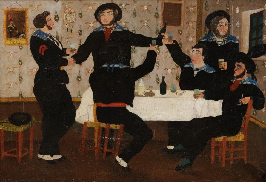 S. BLONDEAU (XIXe-XXe siècle)
Les Matelots
Huile sur toile.
Signée en bas à gauche.
Trace de date.
(Petites restaurations).
33 x 46 cm