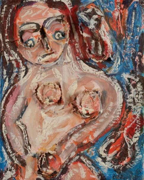 Jean-François OZENDA (1923-1976)
Nu debout, 1969
Huile sur assemblage sur toile.
Signée et datée en bas à droite.
24 x 19 cm