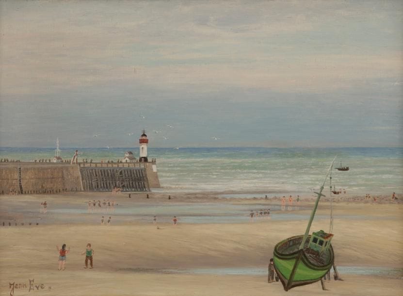 Jean EVE (1900-1968)
Le phare de Mers-les -Bains, 1958
Huile sur toile.
Signée Jean EVE en bas à gauche, titrée et datée au dos, porte une étiquette d’exposition de la Galerie Romanet à Paris sur le châssis.
24 x 33 cm

Provenance :
- Collection de M. et Mme B., Dannemois (Essonne - France). Œuvre acquise à l’époque.