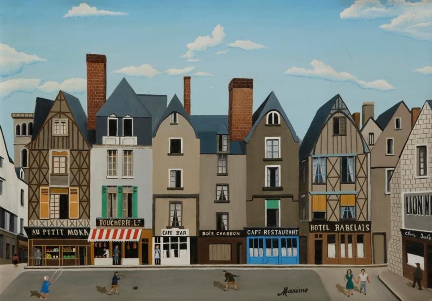 MAXIME (1896-1985)
Tours, la Place Plumereau
Huile sur isorel.
Signée en bas à droite.
33 x 46 cm