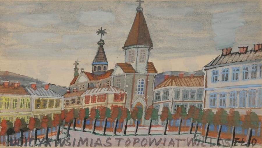 Krynicki NIKIFOR (1895-1966)
Ville
Gouache.
Annotée.
15 x 24 cm