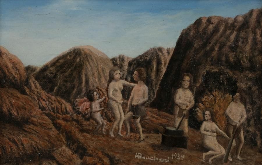 André BAUCHANT (1873-1958)
Vénus chez Vulcain, 1939
Huile sur panneau.
Signée et datée en bas vers la droite.
20 x 33 cm

Commentaire : 
Un certificat de Madame Françoise Bauchant sera remis à l’acquéreur.