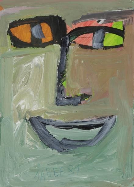 JABER (né en 1938)
Visage, 1981
Huile sur carton.
Signée et datée.
32 x 24 cm