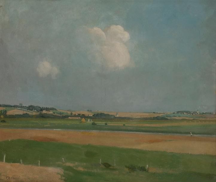 Willem VAN HASSELT (1882-1963)
Paysage au grand ciel
Huile sur toile.
Signée en bas à gauche.
(Restaurations).
50 x 61 cm