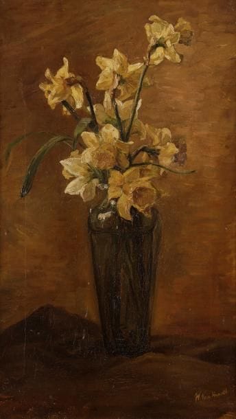Willem VAN HASSELT (1882-1963)
Bouquet de Narcisses
Huile sur toile.
Signée en bas à droite.
62 x 36 cm
