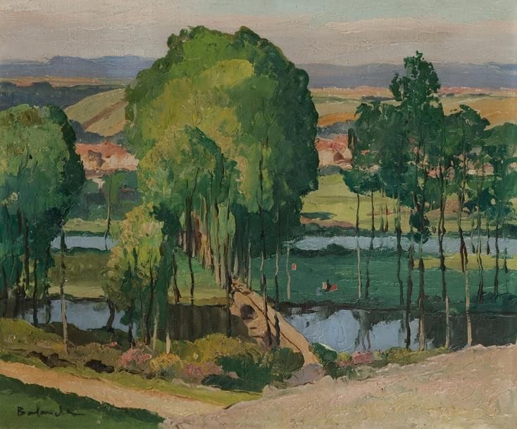 Gaston BALANDE (1880-1971)
Paysage
Huile sur toile.
Signée en bas à gauche.
38 x 46 cm