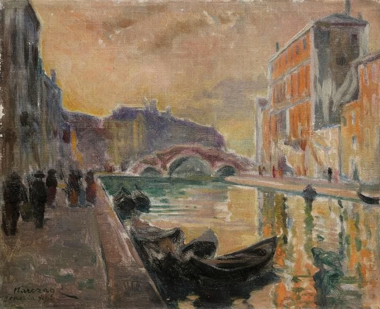 Lajos KARCSAY (1860-?)
Venise, 1913
2 huiles sur toile.
Signées, datées et situées.
27 x 33 cm chacune