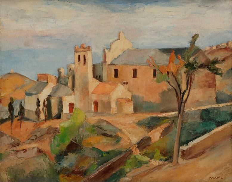 Charles KVAPIL (1884-1958)
La Confrérie, Rogliano, Corse
Huile sur toile.
Signée en bas à droite.
Située au dos.
38 x 46 cm