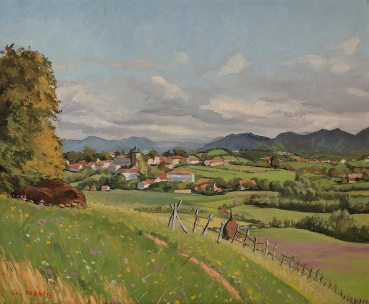 Guy MONTIS (1918-1976)
Village au pays basque, 1961
Huile sur toile.
Signée en bas à gauche.
46 x 55 cm