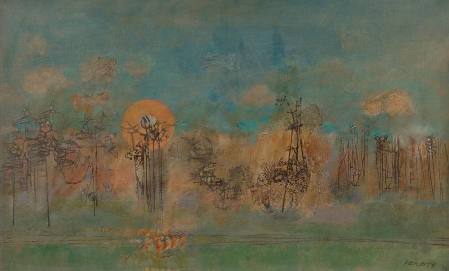 David PERETZ (1906-c.1982)
Paysage, 1971
Huile sur toile.
Signée et datée en bas à droite.
33 x 53 cm