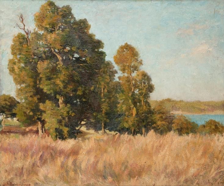G. REINER (XIXe-XXe siècle)
Paysage, 1908
Huile sur toile.
Signée et datée en bas à gauche.
50 x 60 cm